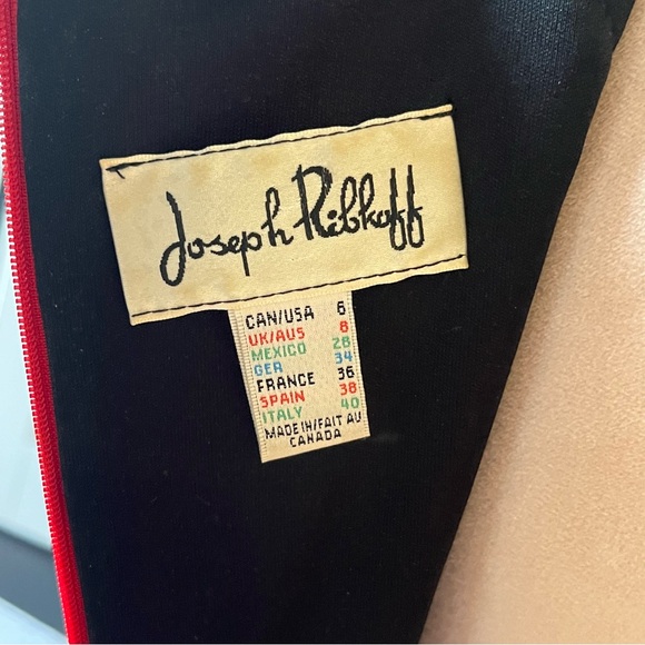 Joseph Ribkoff Red Cap Sleeve Dress Sz 6 - Picture 3 of 9